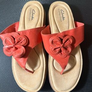 Clarks Women's Red Floral Sandals